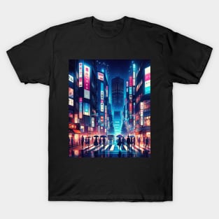 Tokyo Rain - Anime Drawing T-Shirt